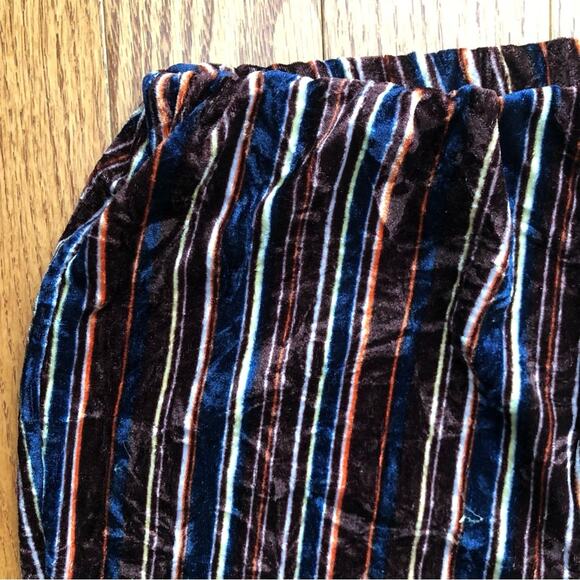 Truce Velour Flare Leg Elasticized Waist Brown Blue Striped Pants Girls Size 16 - Picture 4 of 9